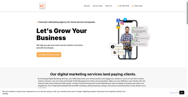 Security scan screenshot of http://kcdigital.co/