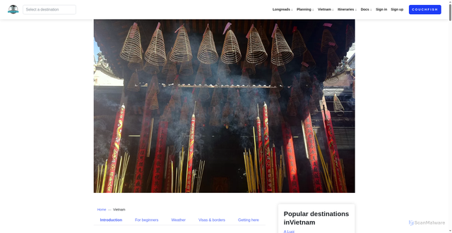 Security scan screenshot of https://www.travelfish.org/country/vietnam