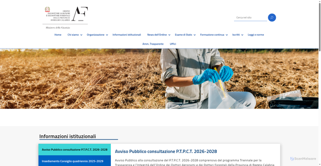 Security scan screenshot of https://ordinereggiocalabria.conaf.it/