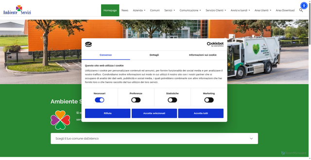 Security scan screenshot of https://www.ambienteservizi.net