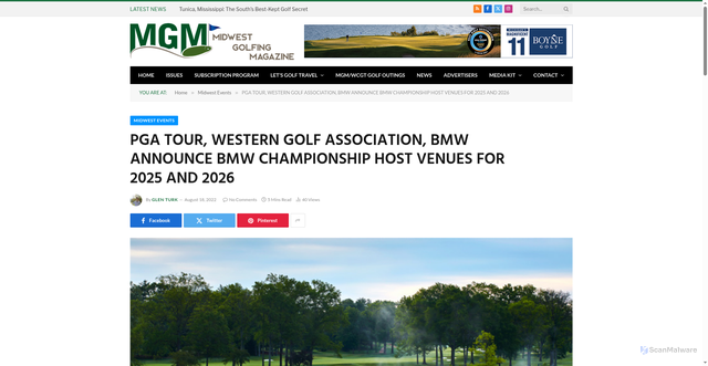 Security scan screenshot of midwestgolfingmagazine.com