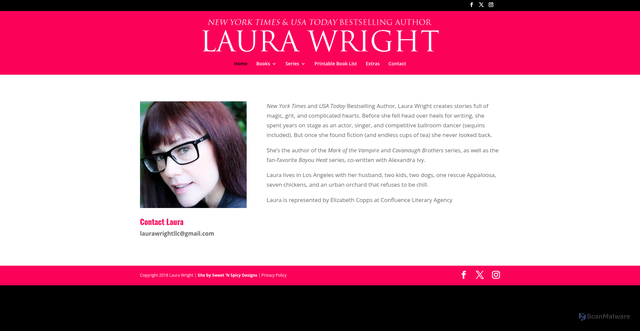 Security scan screenshot of https://laurawright.com/