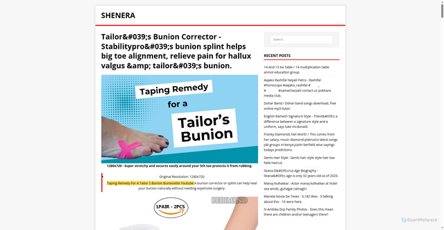 Security scan screenshot of https://ranehes.pages.dev/post/tailor-s-bunion-corrector/