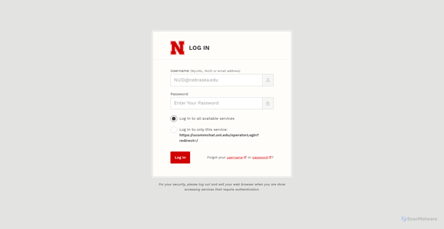 Security scan screenshot of https://ucommchat.unl.edu