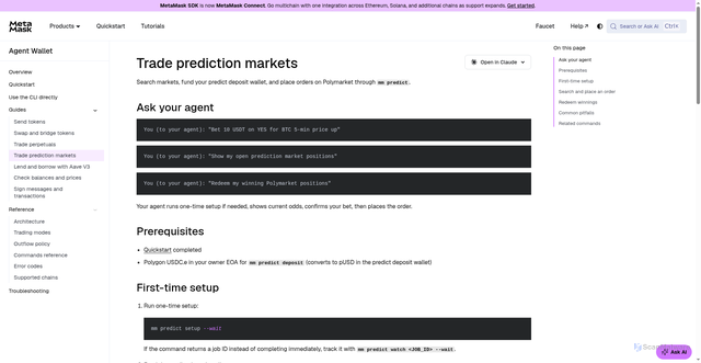 Security scan screenshot of https://metamask-docs-ldkp21iks-consensys-ddffed67.vercel.app/agent-wallet/guides/trade-prediction-markets/
