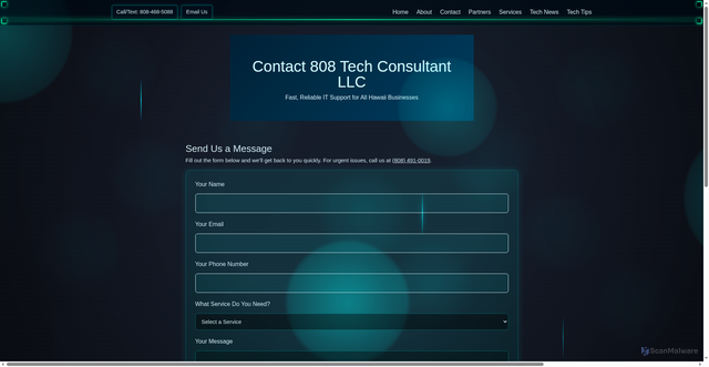 Security scan screenshot of https://808techconsultant.com/contact/