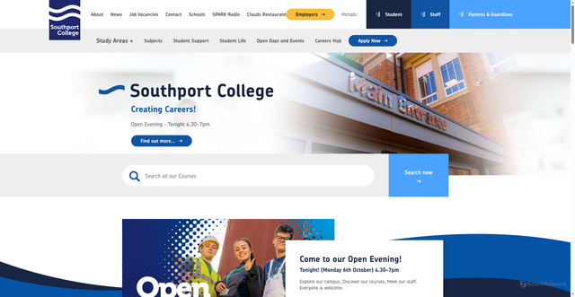 Security scan screenshot of https://www.southport.ac.uk/