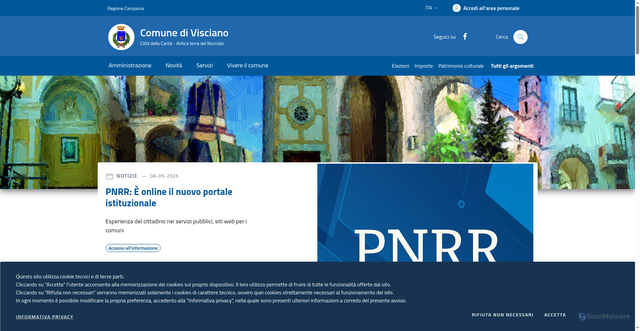 Security scan screenshot of https://www.comunevisciano.na.it/hh/index.php