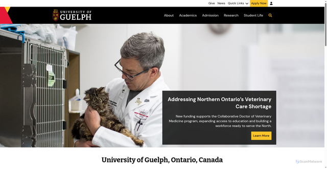 Security scan screenshot of https://uoguelph.ca