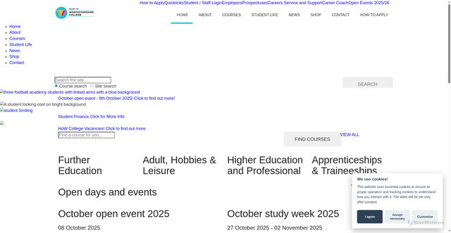 Security scan screenshot of https://www.howcollege.ac.uk/