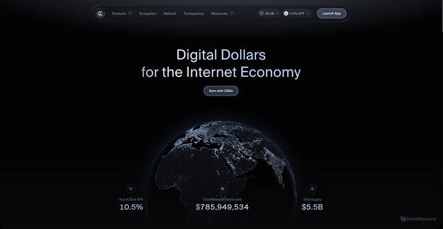 Security scan screenshot of https://ethena.fi