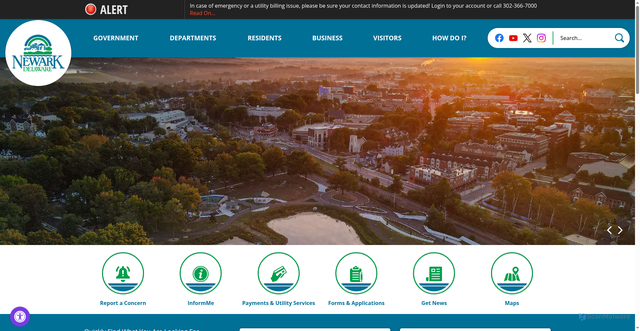 Security scan screenshot of https://newarkde.gov/