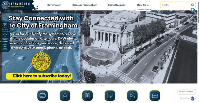 Security scan screenshot of https://www.framinghamma.gov/
