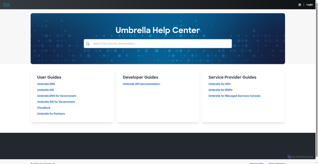 Security scan screenshot of https://docs.umbrella.com