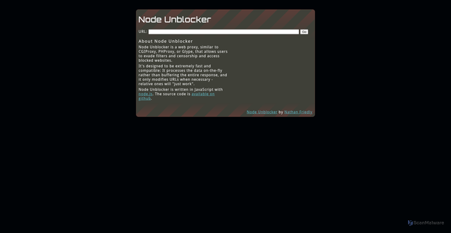 Security scan screenshot of https://node-unblock.vercel.app/