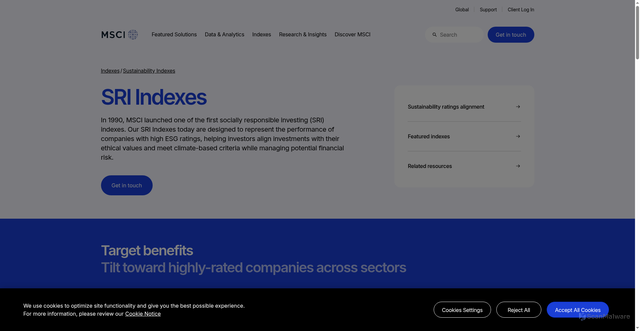 Security scan screenshot of https://www.msci.com/indexes/group/sri-indexes