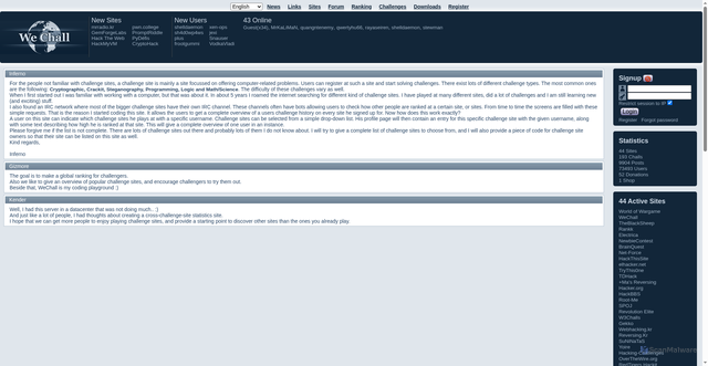 Security scan screenshot of https://wechall.net