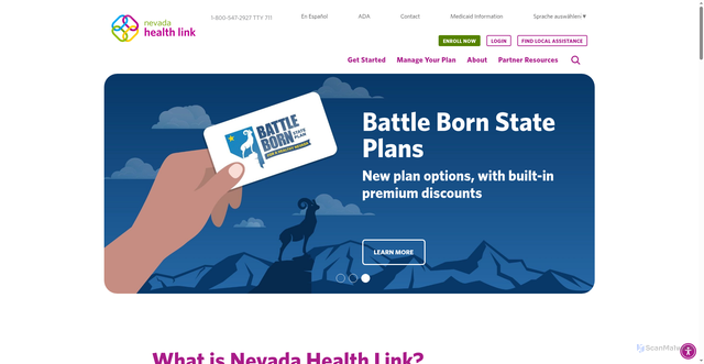 Security scan screenshot of https://nevadahealthlink.com/