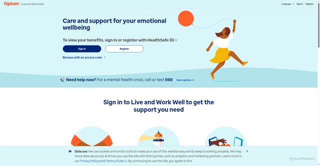 Security scan screenshot of https://liveandworkwell.com