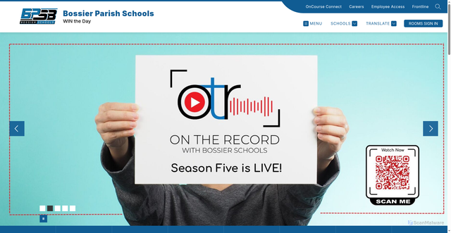 Security scan screenshot of https://bossierschools.org/