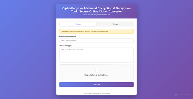 Security scan screenshot of https://cipherforge.pages.dev/