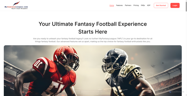 Security scan screenshot of https://home.myfantasyleague.com/