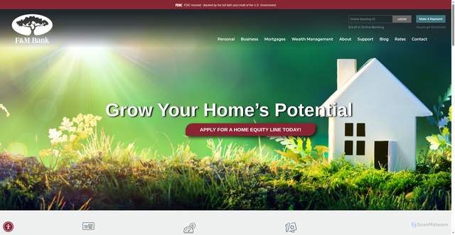 Security scan screenshot of https://www.fmbankva.com/