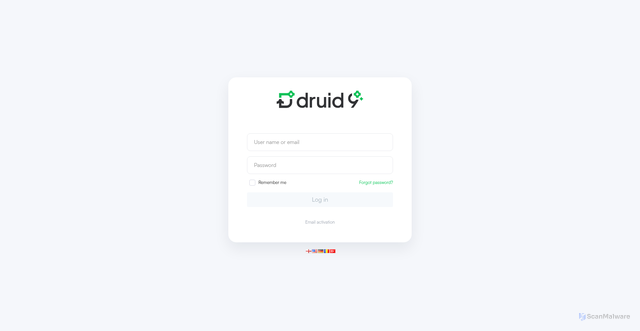 Security scan screenshot of https://druidplatform.com