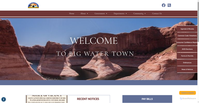 Security scan screenshot of https://bigwaterut.gov/