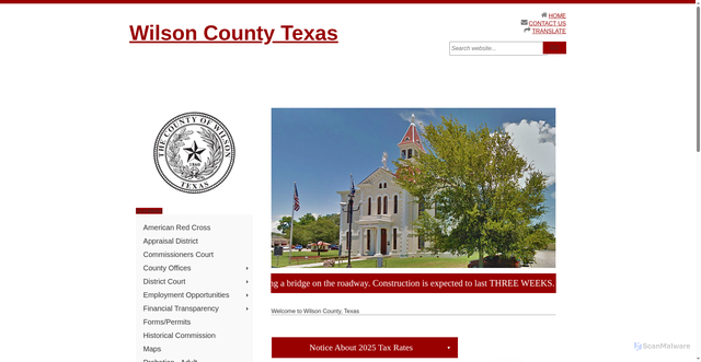 Security scan screenshot of https://www.wilsoncountytx.gov/