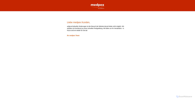 Security scan screenshot of https://medpex.de