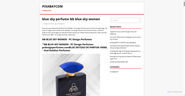 Security scan screenshot of https://pixabaycom.pages.dev/post/blue-sky-perfume/