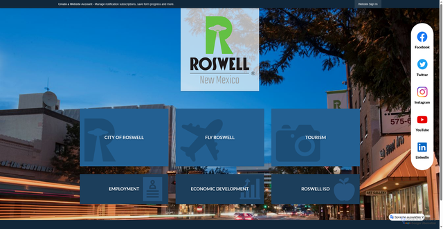 Security scan screenshot of https://roswell-nm.gov/1248/City-of-Roswell