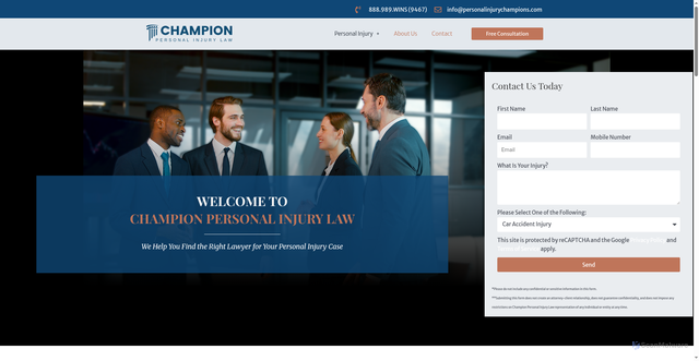 Security scan screenshot of https://personalinjurychampions.com/