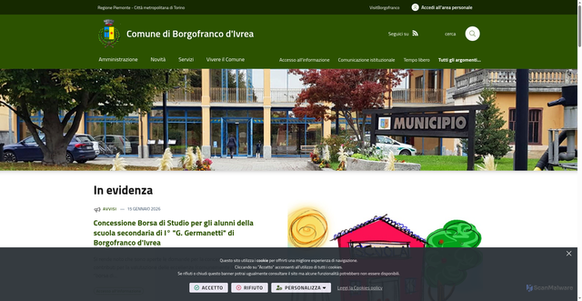 Security scan screenshot of https://www.comune.borgofranco.to.it/it-it/home