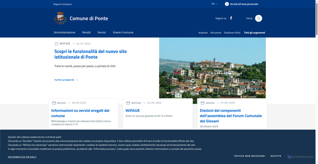 Security scan screenshot of https://www.comune.ponte.bn.it
