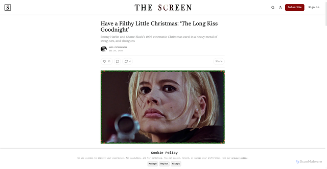 Security scan screenshot of https://thescreen.substack.com/p/have-a-filthy-little-christmas-the