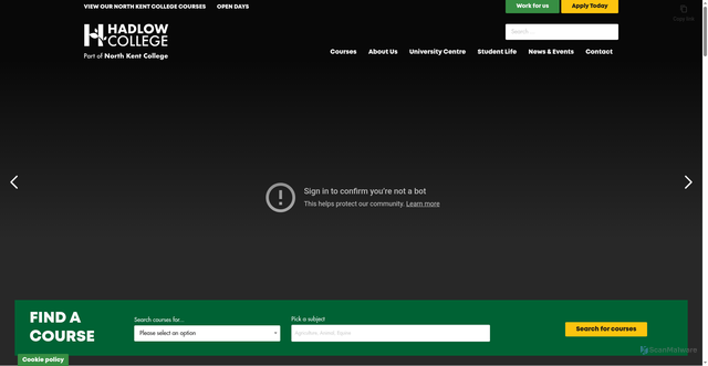 Security scan screenshot of https://www.hadlow.ac.uk/