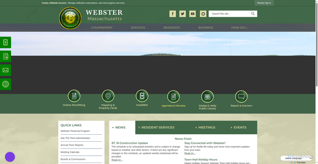 Security scan screenshot of https://webster-ma.gov/
