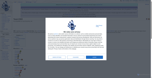 Security scan screenshot of https://www.ssbwiki.com/Team:DBR
