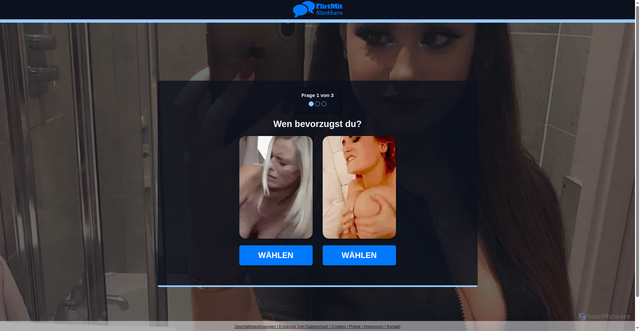 Security scan screenshot of https://www.flirtmitnachbarn.com/landing110?sub=human&pi=8083&pt1=240920722&pe=s069&email_encoded=&pt2=&bb=1