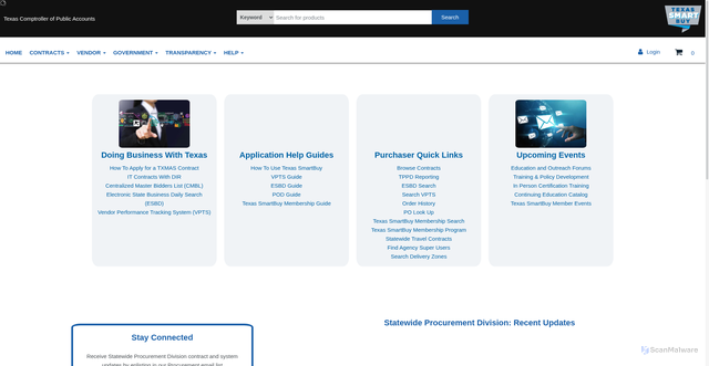 Security scan screenshot of https://www.txsmartbuy.gov/