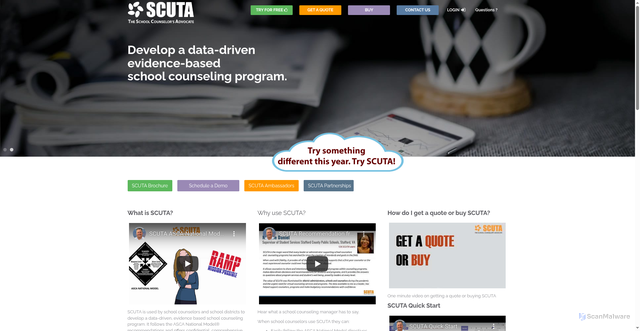 Security scan screenshot of https://myscuta.com