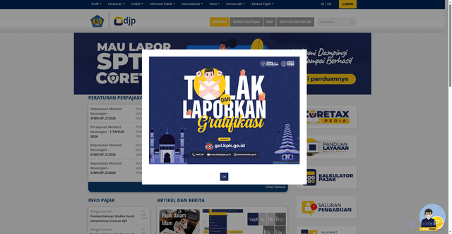 Security scan screenshot of https://www.pajak.go.id