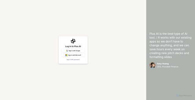 Security scan screenshot of https://app.plusdocs.com
