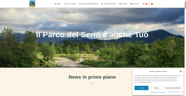 Security scan screenshot of https://parcodelserio.it/