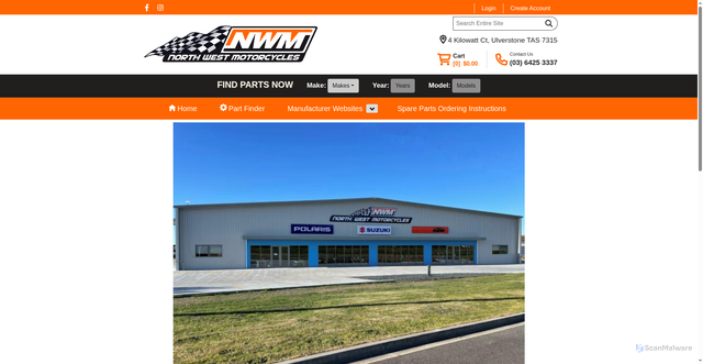 Security scan screenshot of https://northwestmotorcycles.com.au