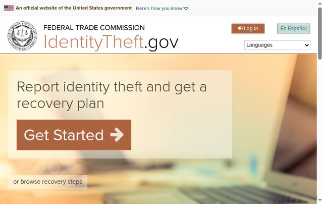 Security scan screenshot of https://www.identitytheft.gov/