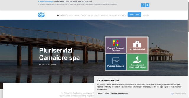 Security scan screenshot of https://www.pluriservizicamaiorespa.it/