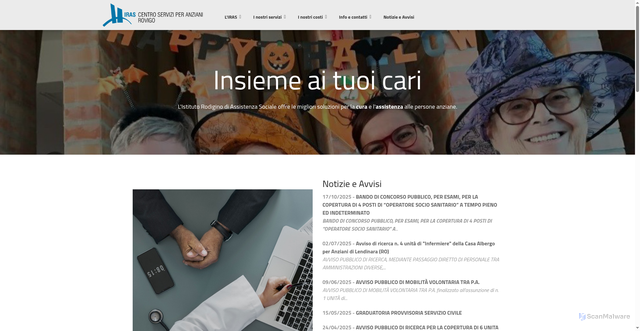 Security scan screenshot of https://www.irasrovigo.it/
